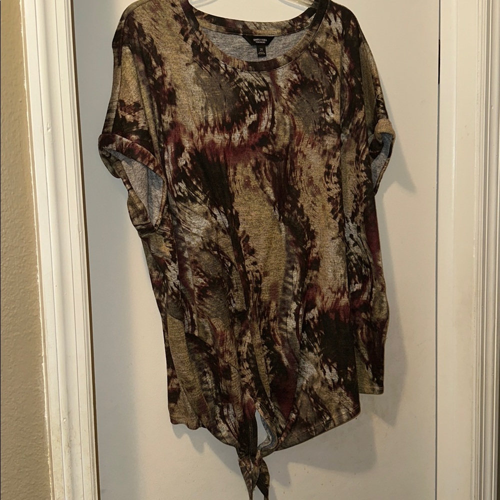 Almost new Simply Vera Vera Wang Earthy Tie-Dye Top